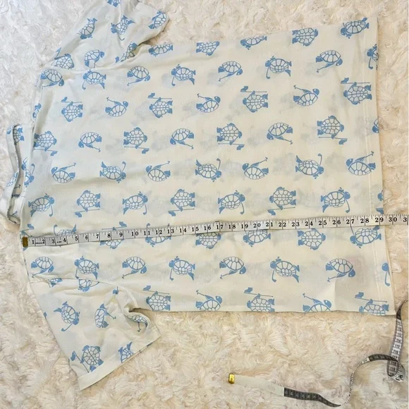PUMA Men’s Golf Polo White Blue Turtle Print Size L ‘slow play polo’ collection - Picture 11 of 12